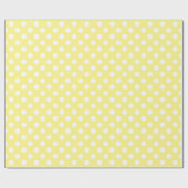Witte polka stippen op citroengeel cadeaupapier (Vlak)
