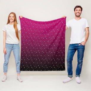 Witte polka stippen op de krimel en zwarte gradiën fleece deken