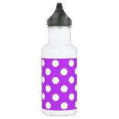 Witte polka-stippen op helder paars waterfles  (Rechts)