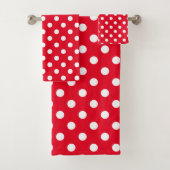 Witte Polka stippen op helderrood Kind Bad Handdoek (Insitu)