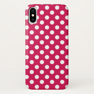 Witte polka stippen op kermis iPhone x hoesje
