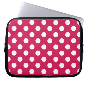 Witte polka stippen op kermis laptop sleeve