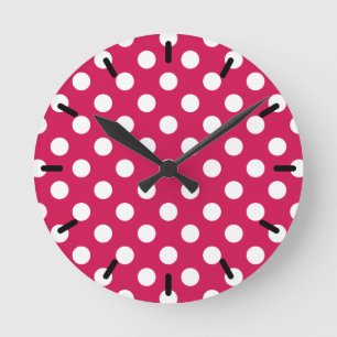 Witte polka stippen op kermis ronde klok