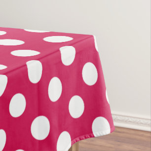 Witte polka stippen op kermis tafelkleed