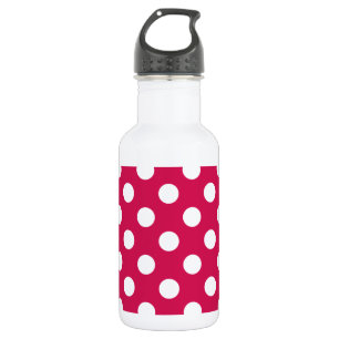 Witte polka stippen op kermis waterfles