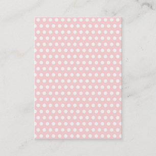 Witte polka stippen op lichtroze visitekaartje