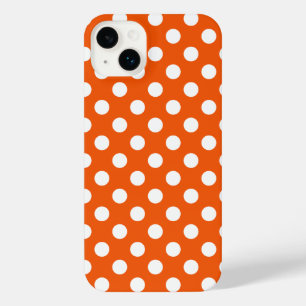 Witte polka stippen op oranje Hoesje-Mate iPhone c