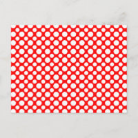 Witte Polka-Stippen op rood aangepaste Briefkaart