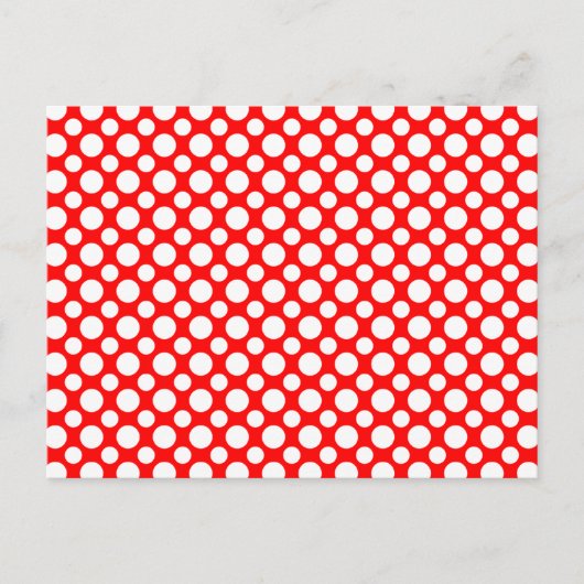 Witte Polka-Stippen op rood aangepaste Briefkaart (Voorkant)