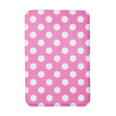 Witte polka stippen op roze badmat (Voorkant Verticaal)