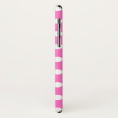 Witte polka stippen op roze Case-Mate iPhone case (Achterkant/links)