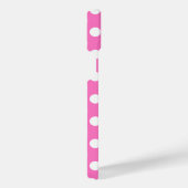 Witte polka stippen op roze iPhone hoesje (Rechterkant)