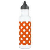Witte polka stippen op sinaasappel waterfles (Rechts)