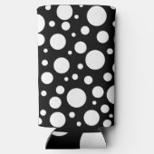Witte Polka stippen op zwart | (Achterkant)