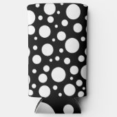 Witte Polka stippen op zwart | (Voorkant)