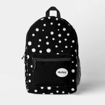Witte polka stippen op zwart
