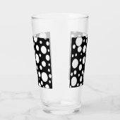 Witte Polka stippen op zwart | Glas (Links)