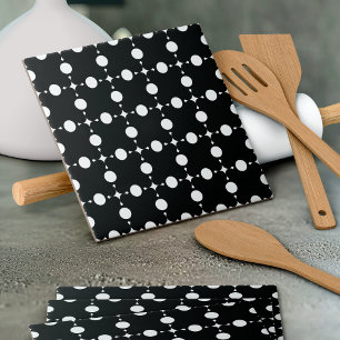 Witte polka stippen, Stippenpatroon, Stippen, Gest Tegeltje