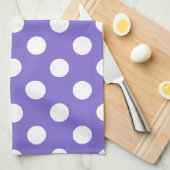Witte polkstippen op de rand theedoek (Quarter Fold)