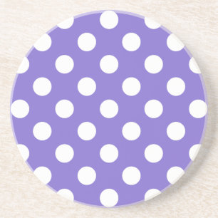 Witte polkstippen op de rand zandsteen onderzetter