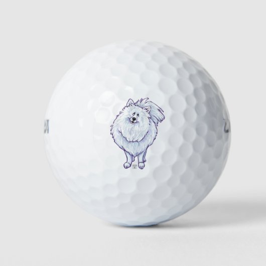 Witte pommeren Gifts & Accessoires Golfballen (Voorkant)