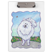 Witte pommeren Gifts & Accessoires Klembord (Voorkant)