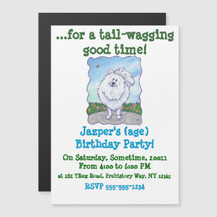 Witte pommeren Gifts & Accessoires Magnetische Uitnodiging