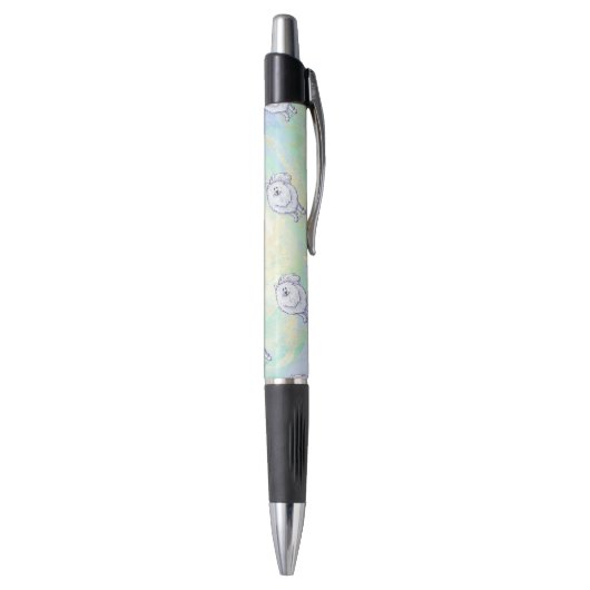 Witte pommeren Gifts & Accessoires Pen (Achterkant (Verticaal))