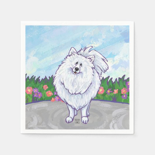 Witte pommeren Gifts & Accessoires Servet (Voorkant)