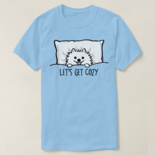 Witte pommeren laten we Cozy Cute Pom halen T-shirt