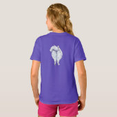 Witte pommeren pom-pom-meisje T-rokken T-shirt (Achterkant volledig)