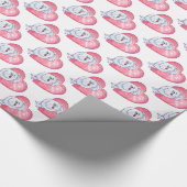 Witte Pommeren Valentijnsdag Cadeaupapier (Hoek)