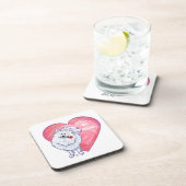 Witte Pommeren Valentijnsdag Drankjes Onderzetter (Rechterzijde)