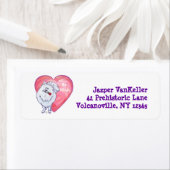 Witte Pommeren Valentijnsdag Etiket (Insitu)