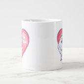 Witte Pommeren Valentijnsdag Extra Grote Mok (Voorkant)