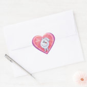 Witte Pommeren Valentijnsdag Hart Sticker (Envelop)