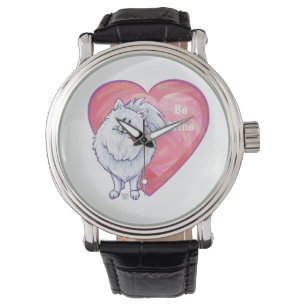 Witte Pommeren Valentijnsdag Horloge