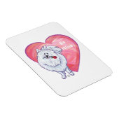 Witte Pommeren Valentijnsdag Magneet (Rechterzijde)