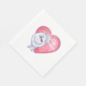 Witte Pommeren Valentijnsdag Servetten (Hoek)