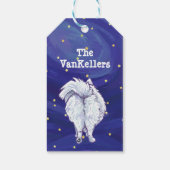 Witte pommerse kerstcadeautags cadeaulabel (Achterkant)
