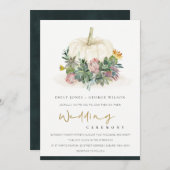 WITTE POMPKIN SUCCULENT FAUNA WEDDING INVITE BEDANKKAART (Voorkant / Achterkant)