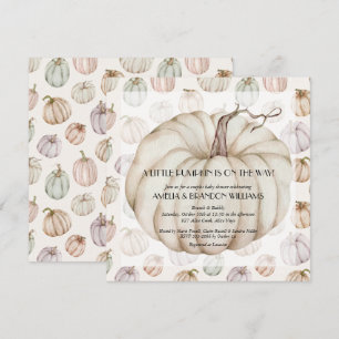 Witte pompoen Baby shower Kaart