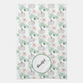 Witte Pompoen Bloemen Waterverf Art Theedoek (Verticaal)