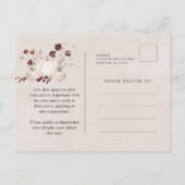 Witte pompoen Bourgondië Wildflower 18e verjaardag Uitnodiging Briefkaart (Achterkant)