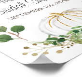 Witte Pompoen Bruiloft Welkom Bord Poster (Hoek)