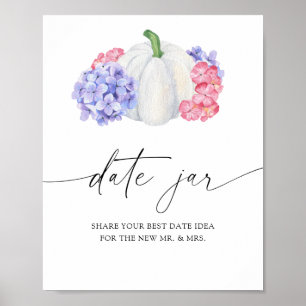 Witte pompoen - date nachtelijke ideeën. Datum jar Poster