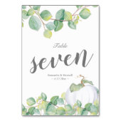 Witte pompoen Eucalyptus Weddenafel Kaart (Achterkant)