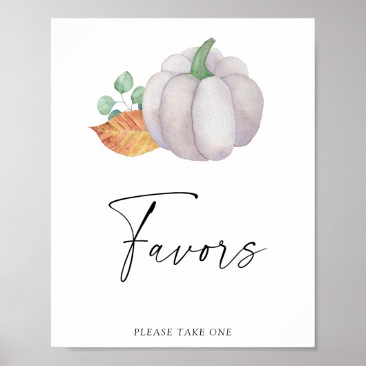 Witte pompoen - Favorietenposter Poster (Voorkant)
