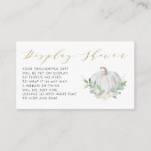 Witte Pompoen Herfst Baby shower Display Douche Informatiekaartje (Voorkant)