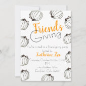 Witte pompoen herfst Thanksgiving vriendsgiving Kaart (Voorkant)